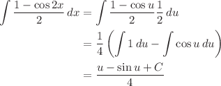 Integrating sin² x