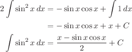 Integrating sin² x